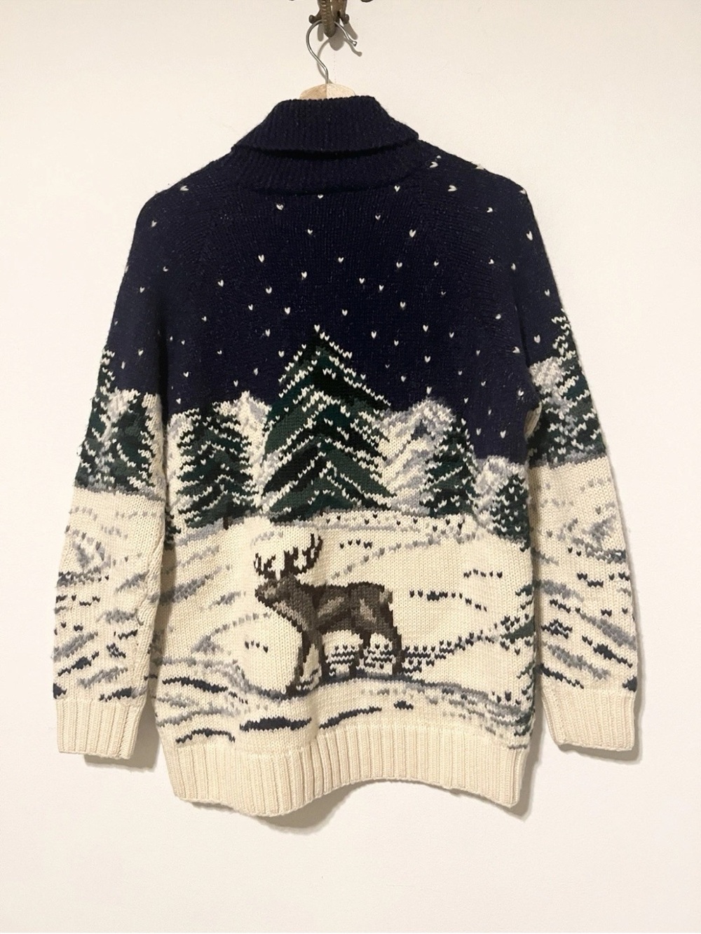 Vintage Ralph Lauren Sweater Womens Hand Knit Ski Mountain Lodge Small Wool A